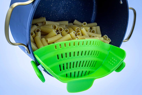 Adjustable Snap On Strainer for Pots, Pans, & Bowls - Food Grade Silicone and Heat Resistant Clip Colander Straining Pasta, Fruits, Vegetables, Lime Green, Small, Compact (SNP-STN) by Generic
