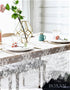BOXAN Gorgeous White Lace Tablecloth Overlay, 60x120 Inch Rose Vintage Embroidered, Romantic Boho Wedding Reception
