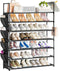 OYREL Large Capacity 7 Tier Shoe Rack, Black, 33.3in Wide x 11.2in