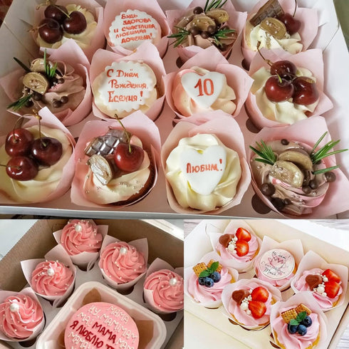 200 Pieces Pink Tulip Cupcake Muffin Liners, Greaseproof Paper Baking Cups for Birthday, Wedding, Party, Catering