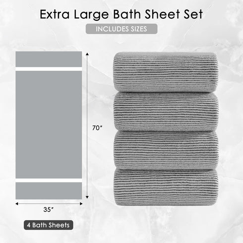 4 Set 35"x70"Oversized Piece Bath Towel Bath Towel for Bathroom Ultra Soft Fluffy Extra Large Bath Sheet Luxury Premium