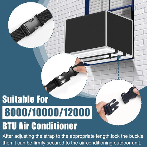 U Shaped Air Conditioner Cover for Midea, Waterproof and Windproof Cover for 8000/10000/12000 BTU Units