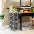 MOOACE Narrow Dresser with 4 Drawers, Vertical Storage Tower, Small Fabric Dresser, Steel Frame & Wooden Top for