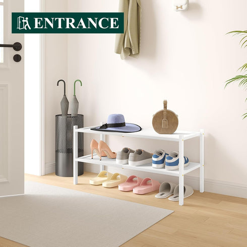 2 Closet, Smiry Bamboo Shoe Rack, Tier Shoe Organizer for Entryway & Stackable Free Standing Storage Shelf for Shoes