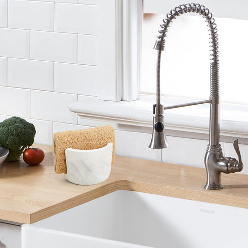 Counter, 1 Diatomite Sponge Holder for Kitchen Sink Quick Drying, Fast Water Absorbent Stone Tray, Slot Dish Sponge
