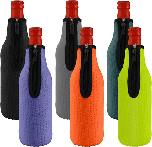 KENOBEE Beer Bottle Insulator Sleeves, 6 Pack 16oz to 18oz Glass Beer