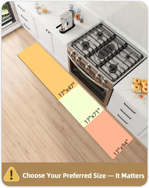 Mats,17"X47",Runner Color&Geometry Anti Fatigue Cushioned Kitchen Floor Rug Non Slip Waterproof,Memory Foam Padded