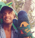 Happy Camper Oven Mitt, Funny Graphic Kitchen Glove for Hiking Campfire Forest Nature Bonfire Kitchenwear