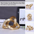 LCCCK Infinity Knot Sculpture Gold Knot Decor Object, Abstract Knick Knacks Coffee Table Modern Statue, Gold Sculpture