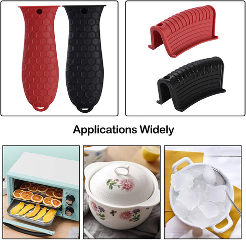 3 Pack Silicone Hot Handle Holders Cover, Non-Slip Pot Holder Sleeve for Frying Pan, Casserole, Baking Sheets