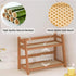 FYRLFB 2-Tier Counter Countertop, Household Cup Shelf Organizer, Kitchen Shelf for Tea Coffee Bar Accessories, Bamboo