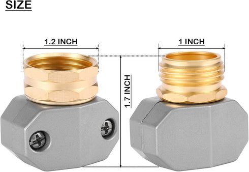 Zinc and Aluminum Male and Female Coupling, Fits All 5/8-Inch and 3/4-Inch Garden Hose Repair Fitting, 2 Pack(Female & Male) by Sanpaint