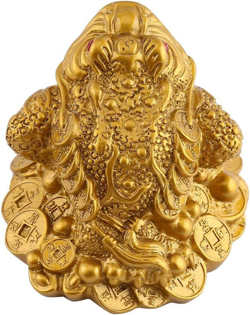 Hilitand Money Frog Toad Decoration, Chinese Feng Shui Wealth Lucky Money Frog Statue for Home Office Decoration