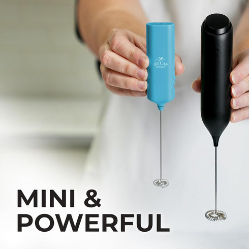 Zulay Kitchen Powerful Mini Milk Frother, Handheld Electric Mixer, Portable Frother Wand for Coffee, Small Drink