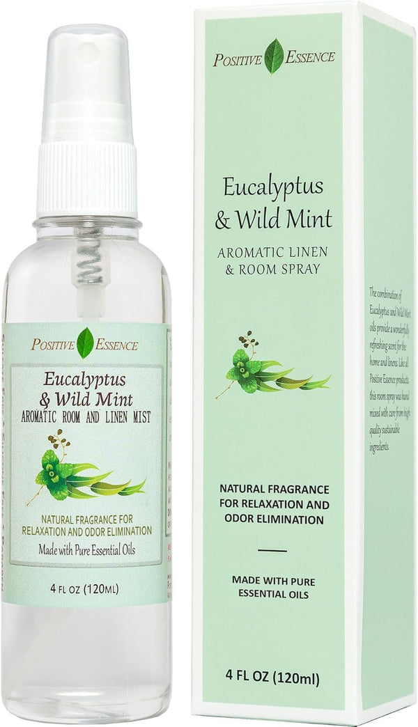 Eucalyptus & Wild Mint Room and Linen Spray, Natural Aromatic Mist for Air Freshener