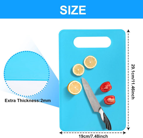 Flexible Cutting Board Set - BPA Free 4 Colored Plastic Cutting Board Mats, Dishwasher Safe, 11.4 IN x 7.5 IN