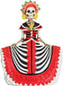 Dod Red Senorita Mexican Traditional Skeleton Sculpture