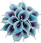 Duovlo 20pcs Calla Lily Artificial Flower Wedding Bouquet (Purple in Blue) | Real Touch Home Party Decor