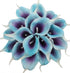 Duovlo 20pcs Calla Lily Artificial Flower Wedding Bouquet (Purple in Blue) | Real Touch Home Party Decor