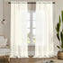 MYSTIC-HOME White Sheer Curtain Panels 72 Inch Length, Light Filtering Drapes for Living Room, 2 Panels, 52" Wx72" L