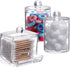 Tbestmax Plastic Qtips Holder, 10/7 OZ Cotton Ball/Swabs Dispenser, 3 Pcs Apothecary Jar Organizer for Bathroom Storage