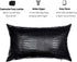Black Crocodile Skin Faux Leather Pillow Cover, Decorative Modern Throw Cushion Case for Living Room & Bedroom, 12x20