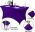 Spandex Table Cover for 4FT Table, Universal Fitted Stretch Tablecloth for Party, Banquet, Wedding (Purple)