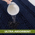 Small Bathroom Rugs - Non Skid Washable Microfiber Kitchen Mats for Indoor Outdoor Bath Shower, Navy Blue, 20" W x 32"