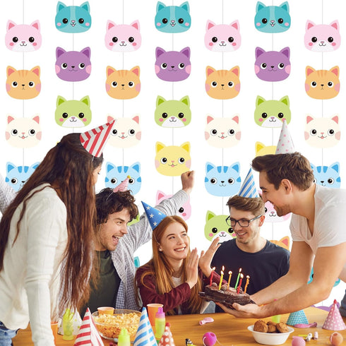 8 Xinnun Pcs Cat Dollhouse Party Decorations Doll House Hanging Banner Garland Doll of House Birthday Party Decorations