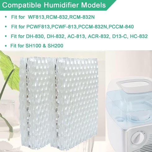 2-Pack Humidifier Wick Filter Replacement for ReliOn RCM-832 and ProCare PCWF813