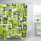 Shower Curtain Set, Modern Lime Green Black Gray White 72"x72" Waterproof Bath Bathroom Curtain with Hooks