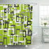Shower Curtain Set, Modern Lime Green Black Gray White 72"x72" Waterproof Bath Bathroom Curtain with Hooks