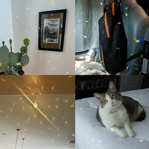 1.77 inches Colorful Glass Crystal Prism Pendant Suncatcher