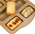 Mini Loaf Pan - 8-Cavity Non-Stick Carbon Steel Brownie Bakeware for Oven Baking in Gold-Square