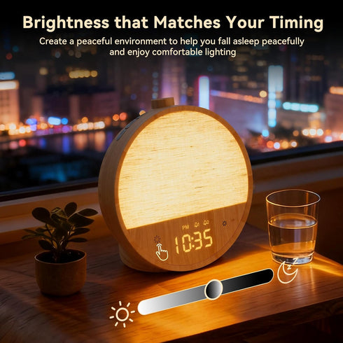 Dimmable Vivilumens Sunrise Alarm Clock with Sound Machine, Gentle Wake-Up Light, Dual Alarms for Heavy Sleepers