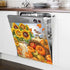 Fall Bountiful Harvest Magnetic Dishwasher Cover Decal, Pumpkins Sunflowers Design, 23" x 26"
