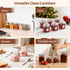 Set 12 (4 Oz), ComSaf of Square Glass Spice Jars with Airtight Lids Mini Favor Jars with Wire Clamp for Honey, Herbs