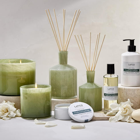 LAFCO New York Travel Candle, Fresh Cut Gardenia - 4 oz - 20-Hour Burn Time, Made in The USA