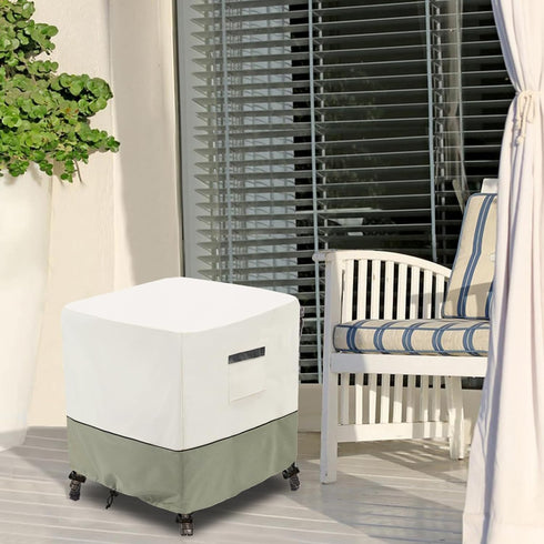 Square,600D 25" 25" 18" Waterproof Outdoor Ottoman Cover Heavy Duty Patio Small Side Table Cover,Patio Furniture Covers