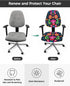 Colorful Floral Mexican Pattern Office Chair Cover Stretchable Computer Chair Seat Cover Backrest Slipcovers, Mexico Ethnic Black Abstract Art Stretchable Rotating Desk Chair Seat Cushion Protectors by AMZRicher