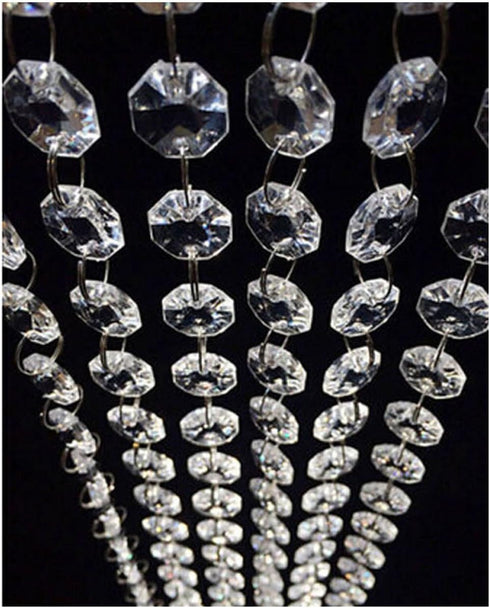 WAZHRMGHG 99FT Clear Acrylic Crystal Garland Strands Hanging Chandelier Bead Chain Ornament