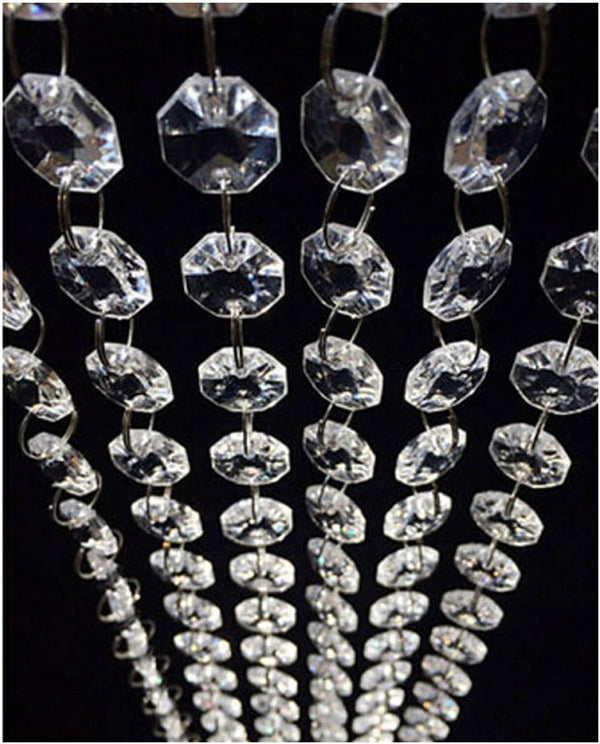 WAZHRMGHG 99FT Clear Acrylic Crystal Garland Strands Hanging Chandelier Bead Chain Ornament