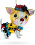 Chic Chihuahua Blown Glass Christmas Ornament