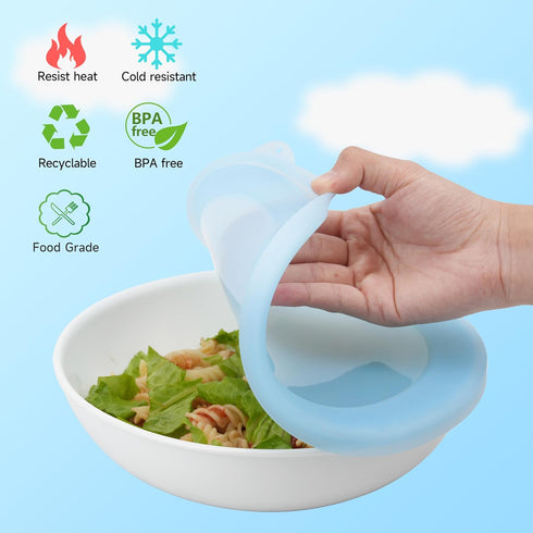 2 Pack Silicone Lids for Corelle 30-Oz Versa Bowls, Freezer & Microwave Safe, Bowl not included