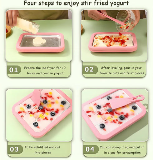 Break The Waves Frozen 2 304 (8.9in*6.9in*1.6in)) Rolled Ice Cream Maker,Parent Child Homemade Instant Yogurt