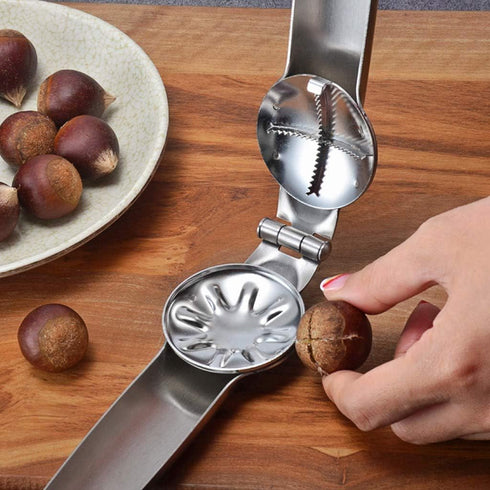 Portable Nutcracker Chestnut Clip, 304 Stainless Steel Tool for Pistachio, Macadamia, Walnut, Multifunction Nutcracker