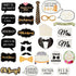 72 Pieces Wedding Photo Booth Props for Bridal Shower, Bachelorette Party, Selfies with Sticks and Stickers