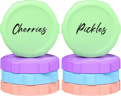 Premium Mason Jar Lids (8 Pack - Regular), Heavy Duty BPA Free Reusable Plastic, Leak Proof Lids for Ball, Kerr & More