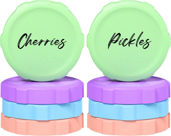 Premium Mason Jar Lids (8 Pack - Regular), Heavy Duty BPA Free Reusable Plastic, Leak Proof Lids for Ball, Kerr & More
