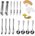 Cheese Butter Spreader Knives Set, Stainless Steel Charcuterie Accessories, Mini Serving Tongs, Spoons, Forks